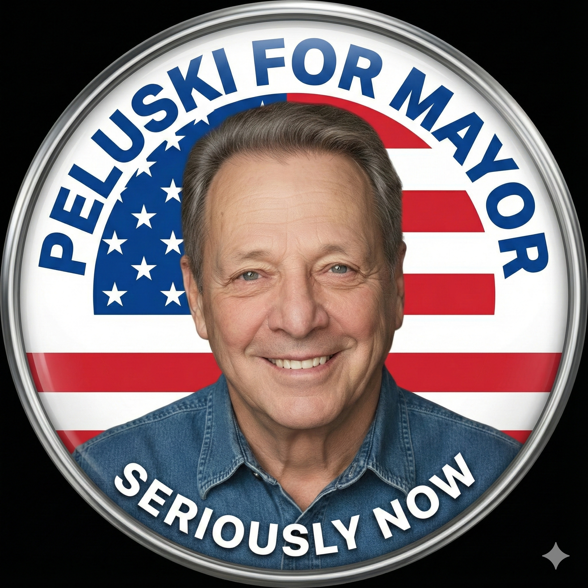 Tan Peluski for Mayor Campaign Button